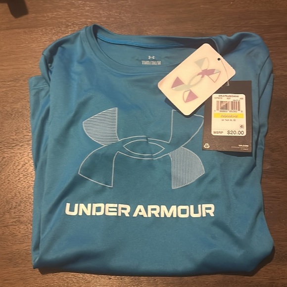 NWT UNDER ARMOUR Girls' UA Tech™ Big Logo Short Sleeve - Picture 9 of 9